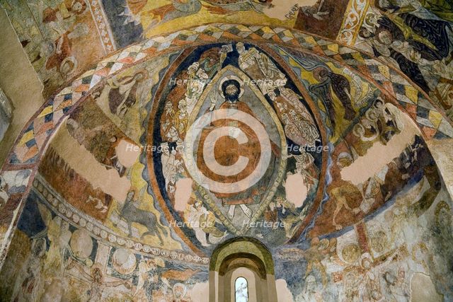 Romanesque frescoes above the altar in San Justo and San Pastor Church, Segovia, Spain, 2007. Artist: Samuel Magal