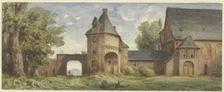 Romanesque monastery complex, left to decay, 19th century. Creator: Karl Peter Burnitz