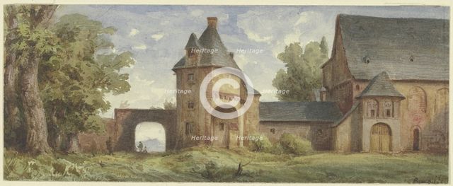 Romanesque monastery complex, left to decay, 19th century. Creator: Karl Peter Burnitz.