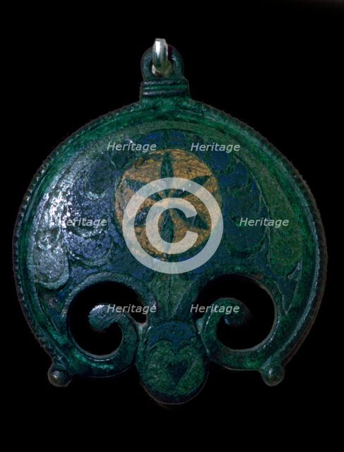 Romano-British copper alloy and enamel plate brooch, 2nd-3rd century. Artist: Unknown