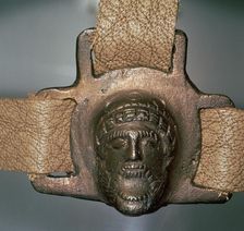 Romano-British bronze mount with mask, 2nd century