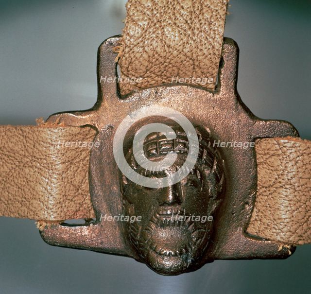 Romano-British bronze mount with mask, 2nd century. Artist: Unknown