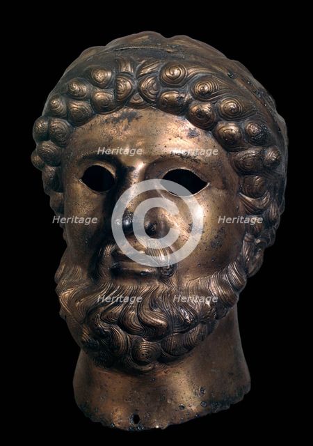 Romano-British bronze head, 2nd century. Artist: Unknown
