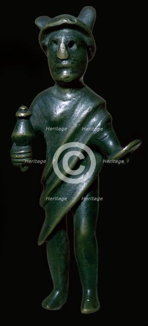 Romano-Celtic bronze statuette of a deity, 3rd century. Artist: Unknown