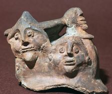 Romano-Celtic pot with human heads, 3rd century
