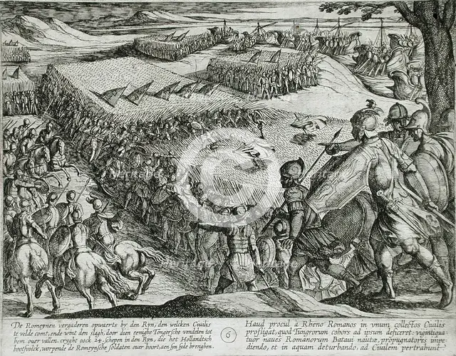 Romans Defeated near the Rhine, Publshed 1612. Creator: Antonio Tempesta.
