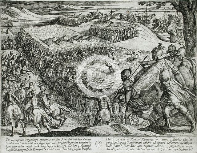 Romans Defeated near the Rhine, Publshed 1612. Creator: Antonio Tempesta.