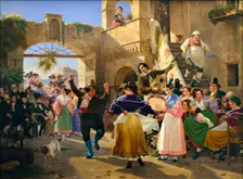 Romans Gathered for Merriment at an Osteria, 1839. Creator: Wilhelm Marstrand