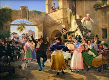 Romans Gathered for Merriment at an Osteria, 1839. Creator: Wilhelm Marstrand