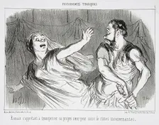 Romain s'apprêtant à transpercer sa propre soeur..., 1852. Creator: Honore Daumier