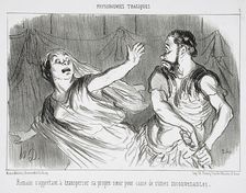 Romain s'apprêtant à transpercer sa propre soeur..., 1852. Creator: Honore Daumier