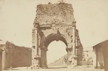 Rome - the arch under which the ancient Appian Way (Via Appia) began, between 1870-1880. Creator: Unknown