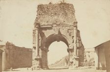 Rome - the arch under which the ancient Appian Way (Via Appia) began, between 1870-1880. Creator: Unknown