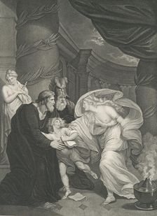 Rome, Titus's Garden-Lucius Pursued by Lavinia (Shakespeare..., first published 1793; reissued 1852. Creator: Thomas Kirk