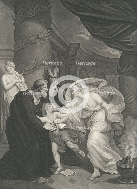 Rome, Titus's Garden-Lucius Pursued by Lavinia (Shakespeare..., first published 1793; reissued 1852. Creator: Thomas Kirk.