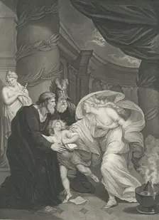 Rome, Titus's Garden-Lucius Pursued by Lavinia (Shakespeare..., first published 1793; reissued 1852. Creator: Thomas Kirk