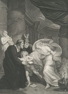 Rome, Titus's Garden-Lucius Pursued by Lavinia (Shakespeare..., first published 1793; reissued 1852. Creator: Thomas Kirk