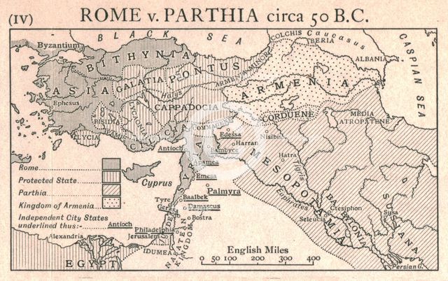 'Rome v. Parthia, circa 50 B.C.', c1915.  Creator: Emery Walker Ltd.