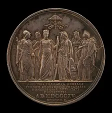 Rome and the Papal States Welcoming the Return of the Pope from Imprisonment [reverse], 1816. Creator: Henri François Brandt