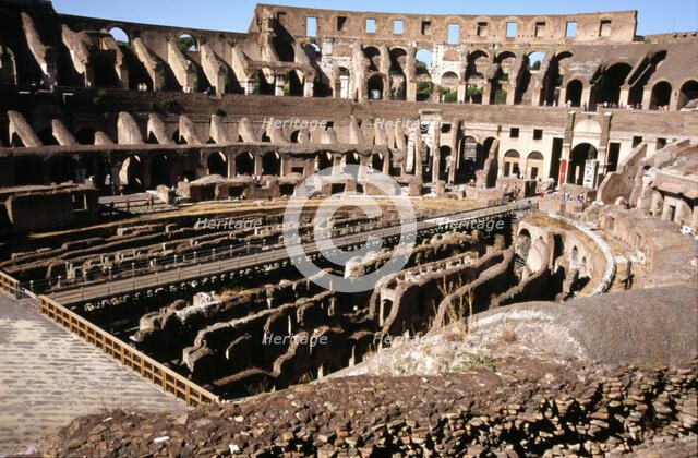 Rome, inside of the Colosseum, Roman circus dating from 72 a.C.
