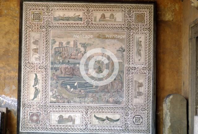 Rome Mosaic of Animals drinking, c3rd-5th century. Artist: Unknown.