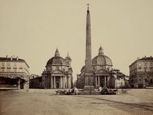 Rome, Piazza del Popolo, between 1850 and 1870. Creator: Robert MacPherson
