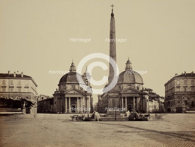 Rome, Piazza del Popolo, between 1850 and 1870. Creator: Robert MacPherson.
