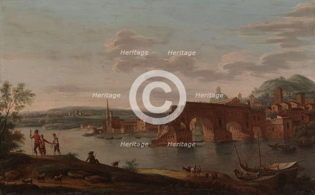 Rome, Ponte Rotto, 1756. Creator: Eugene Ceceri.