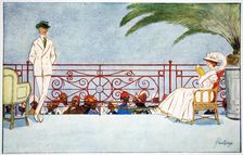 Romeo and Juliet - Balcony scene at Shepheard's Hotel, Cairo 1908. Artist: Lance Thackeray