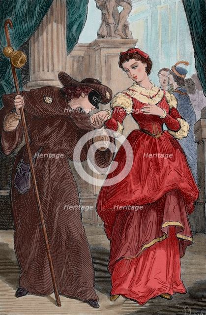 Romeo disguised as a pilgrim at a masked ball..., 19th century.  Creator: Unknown.