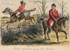 Romford disturbs the dignity of his Huntman 1865. Artists: Bradbury, Evans and Co, John Leech, Hablot Knight Browne