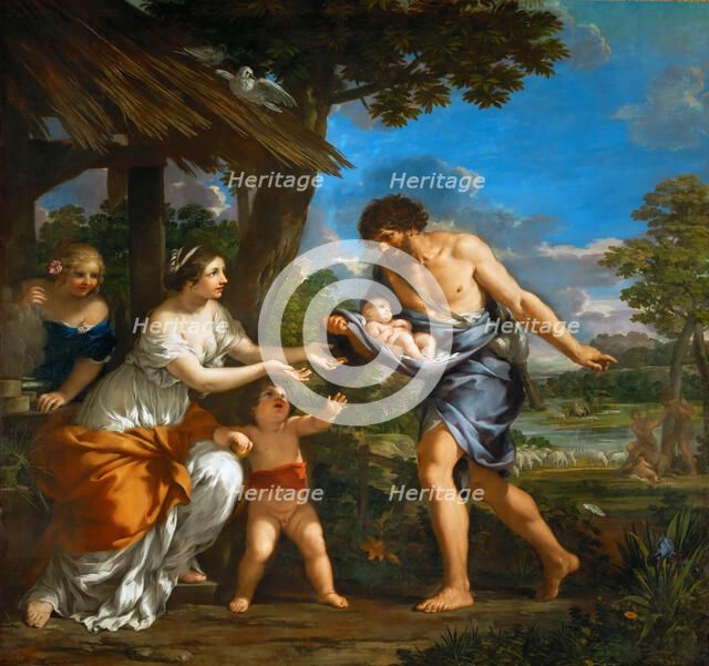 Romulus and Remus Sheltered by Faustulus, c. 1643. Creator: Cortona, Pietro da (1596-1669).