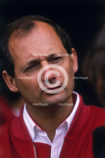 Ron Dennis, McLaren Formula 1 team manager, British Grand Prix, Silverstone, Northamptonshire, 1989. Artist: Unknown