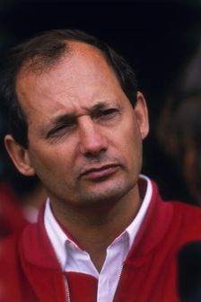 Ron Dennis, McLaren Formula 1 team manager, British Grand Prix, Silverstone, Northamptonshire, 1989