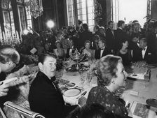 Ronald Reagan and Margaret Thatcher at the G7 Versailles Summit, 1982. Creator: Unknown