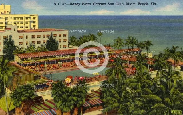 Roney Plaza Cabana Sun Club, Miami Beach, Florida, USA, 1941. Artist: Unknown