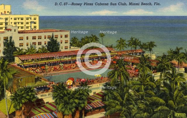 Roney Plaza Cabana Sun Club, Miami Beach, Florida, USA, 1941. Artist: Unknown