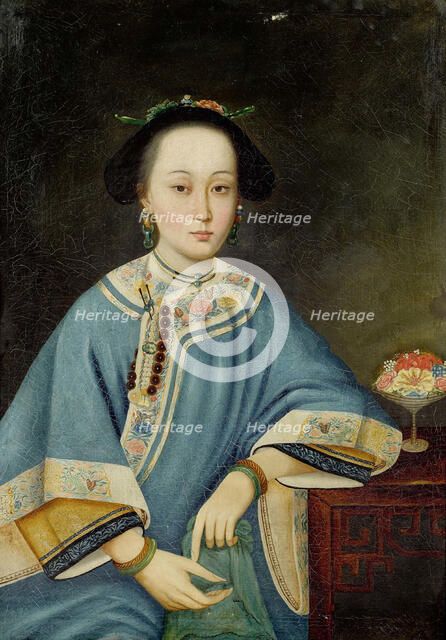 Rong Fei ("Fragrant Concubine" consort by the Qianlong Emperor), 18th century. Creator: Chinese Painter, (after Giuseppe Castiglione) .