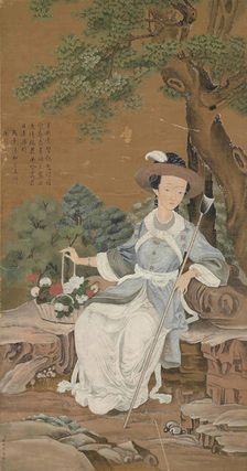 Rong Fei ("Fragrant Concubine"?onsort by the Qianlong Emperor) dressed in Western Clothes, . Creator: Chinese Painter, (after Giuseppe Castiglione)