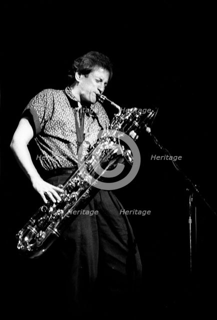 Ronnie Cuber, Royal Festival Hall, London, July 1988. Artist: Brian O'Connor.