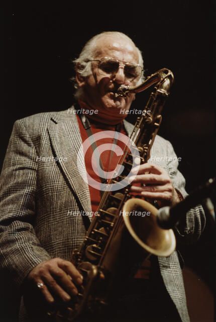 Ronnie Scott playing with his Quintet, Norwich Jazz Festival, England, 1991. Creator: Brian Foskett.