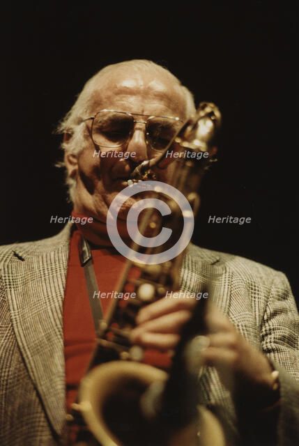 Ronnie Scott playing with his Quintet, Norwich Jazz Festival, England, 1991. Creator: Brian Foskett.
