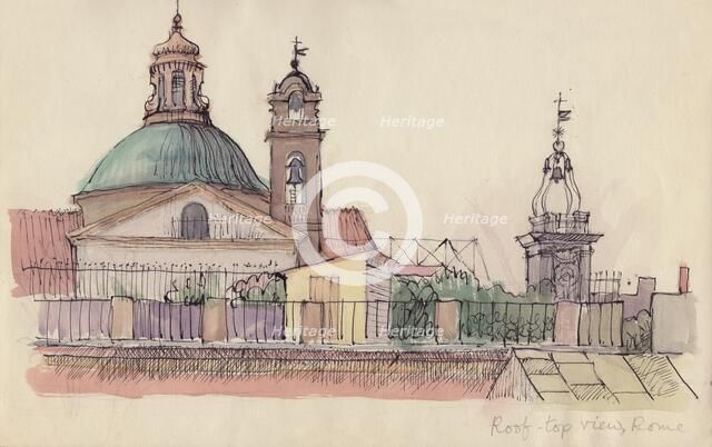 'Roof-top view, Rome, c1950. Creator: Shirley Markham.