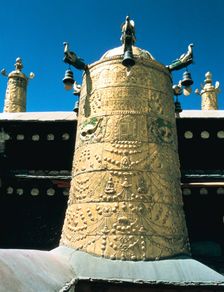 Roof detail, Jokhang Temple, Lhasa, Tibet. Creator: Vivienne Sharp