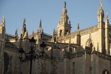 Roof detail of the Cathedral of Seville which contains the tomb of Christopher Colombus, Spain, 2023 Creator: Ethel Davies