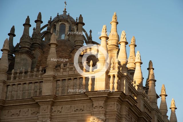 Roof detail of the Cathedral of Seville which contains the tomb of Christopher Colombus, Spain, 2023 Creator: Ethel Davies.