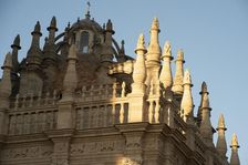 Roof detail of the Cathedral of Seville which contains the tomb of Christopher Colombus, Spain, 2023 Creator: Ethel Davies