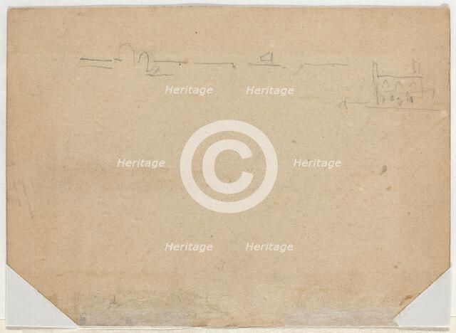 Roof Line [verso], 1862. Creator: Winslow Homer.