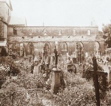 Roofless church, Marne, northern France, c1914-c1918