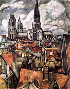 Roofs and Cathedral in Rouen 1908. Artist: Othon Friesz
